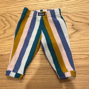 Patagonia Striped Baby Fleece Bottoms 3-6mo